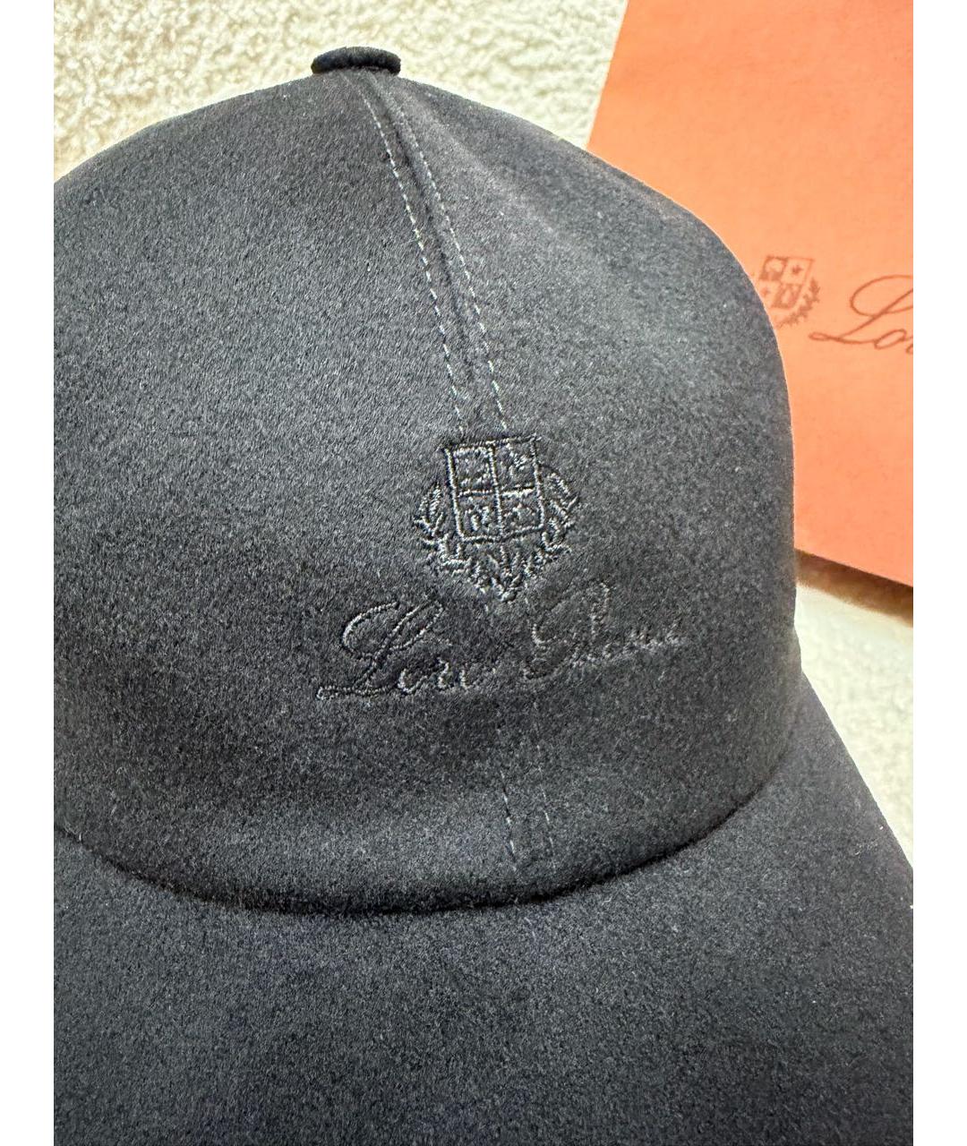 LORO PIANA Черная кашемировая кепка/бейсболка, фото 5
