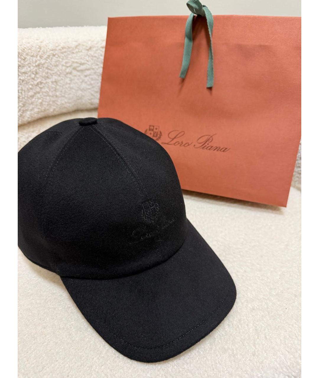 LORO PIANA Черная кашемировая кепка/бейсболка, фото 2
