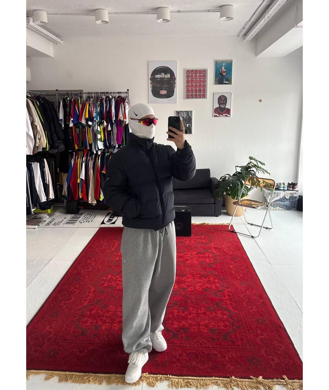 PRADA Темно-синий полиамидовый пуховик, фото 5