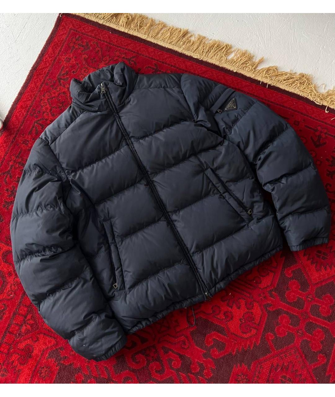 PRADA Темно-синий полиамидовый пуховик, фото 2