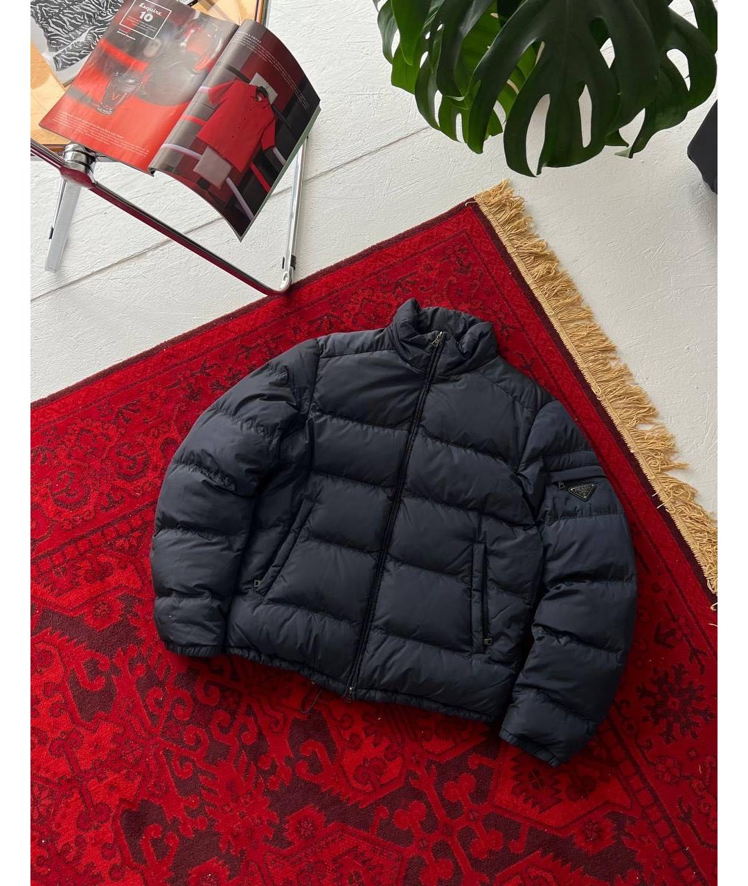 PRADA Темно-синий полиамидовый пуховик, фото 8