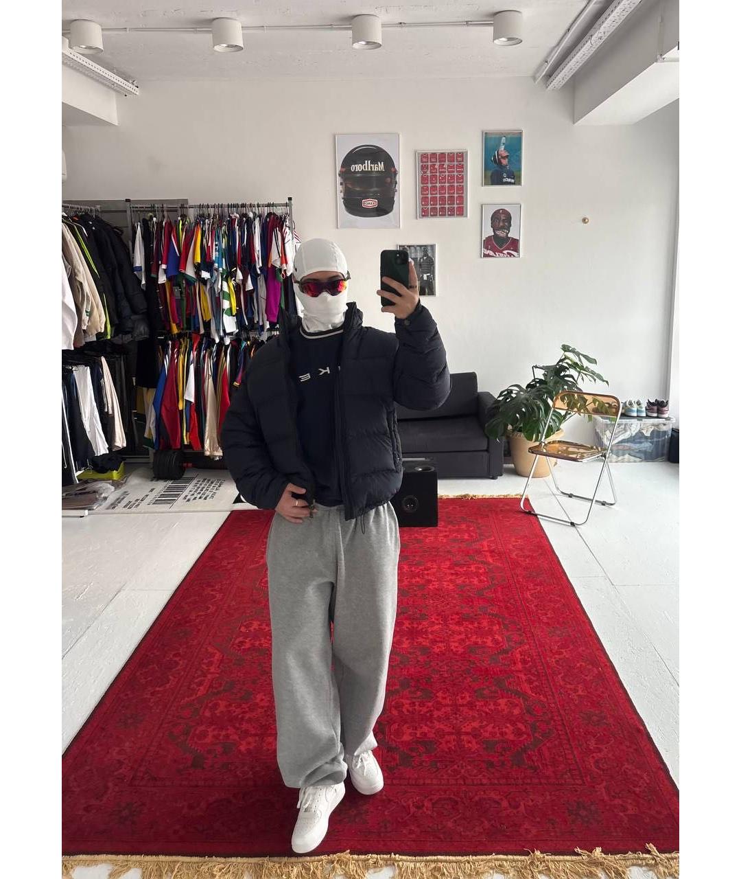 PRADA Темно-синий полиамидовый пуховик, фото 6