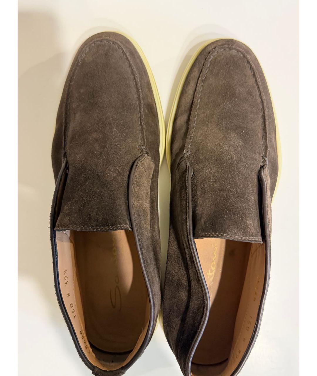 SANTONI Коричневые замшевые лоферы, фото 3