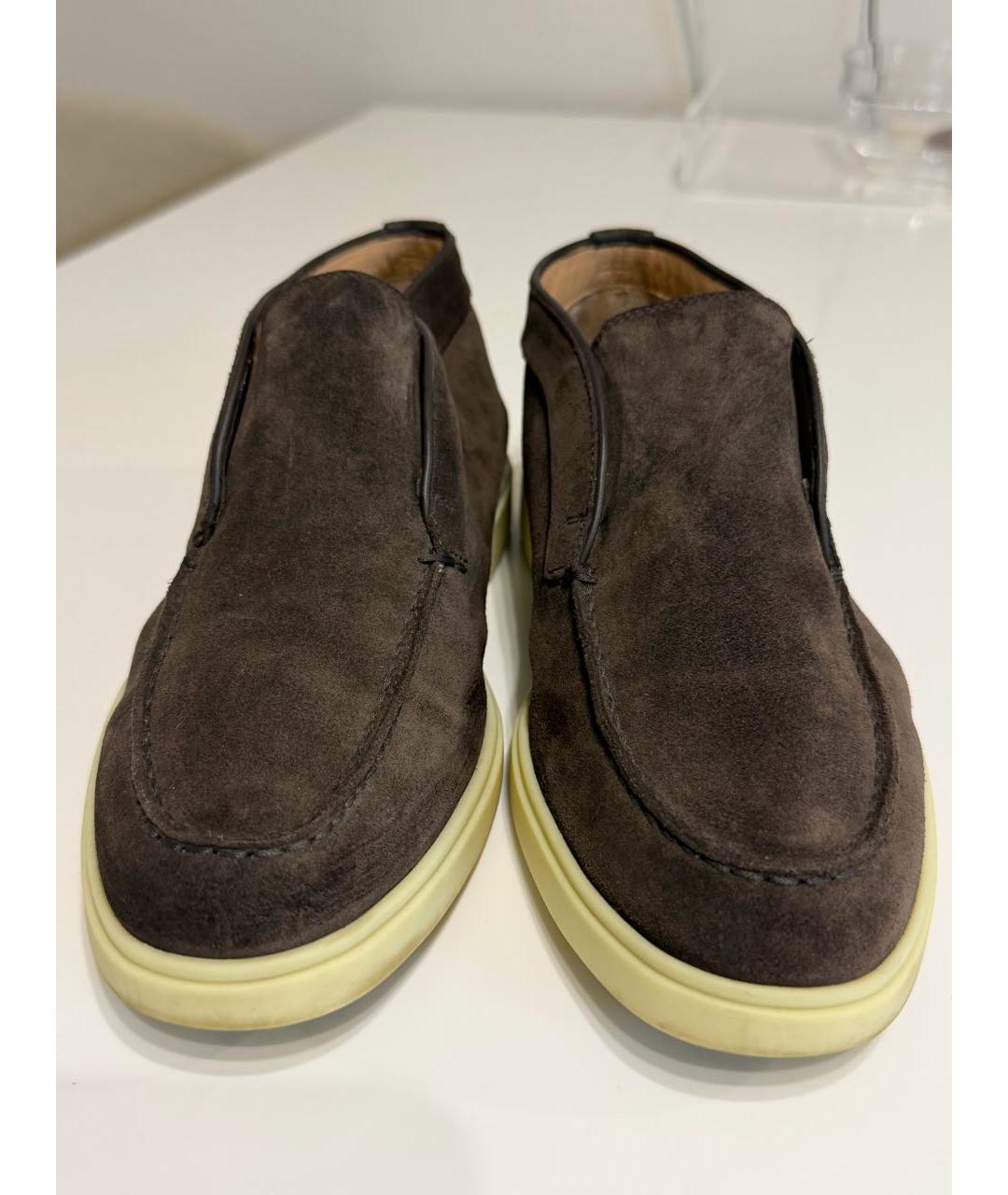 SANTONI Коричневые замшевые лоферы, фото 2