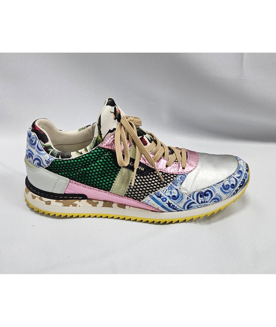 DOLCE&GABBANA Мульти кожаные кроссовки, фото 6