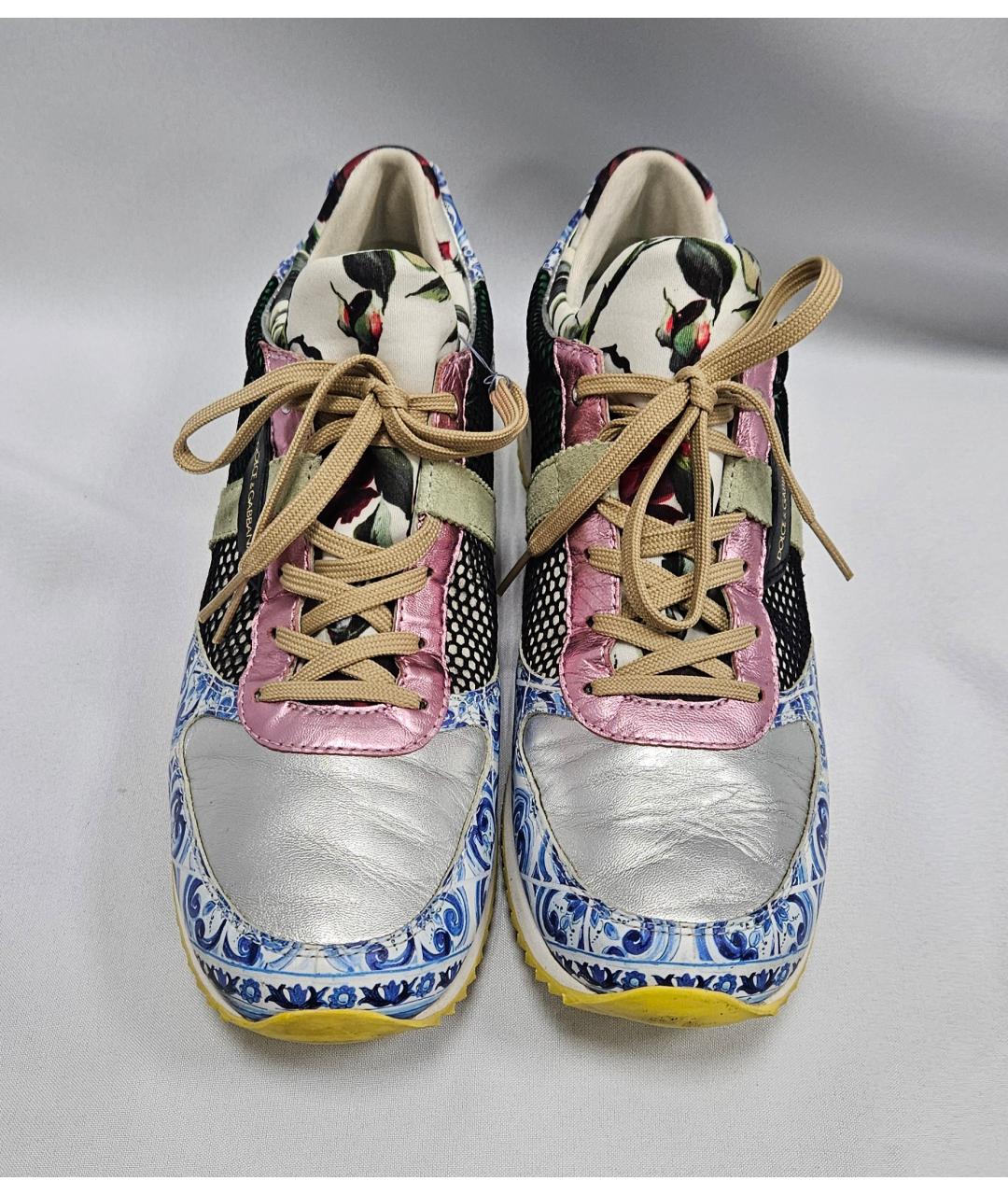 DOLCE&GABBANA Мульти кожаные кроссовки, фото 2