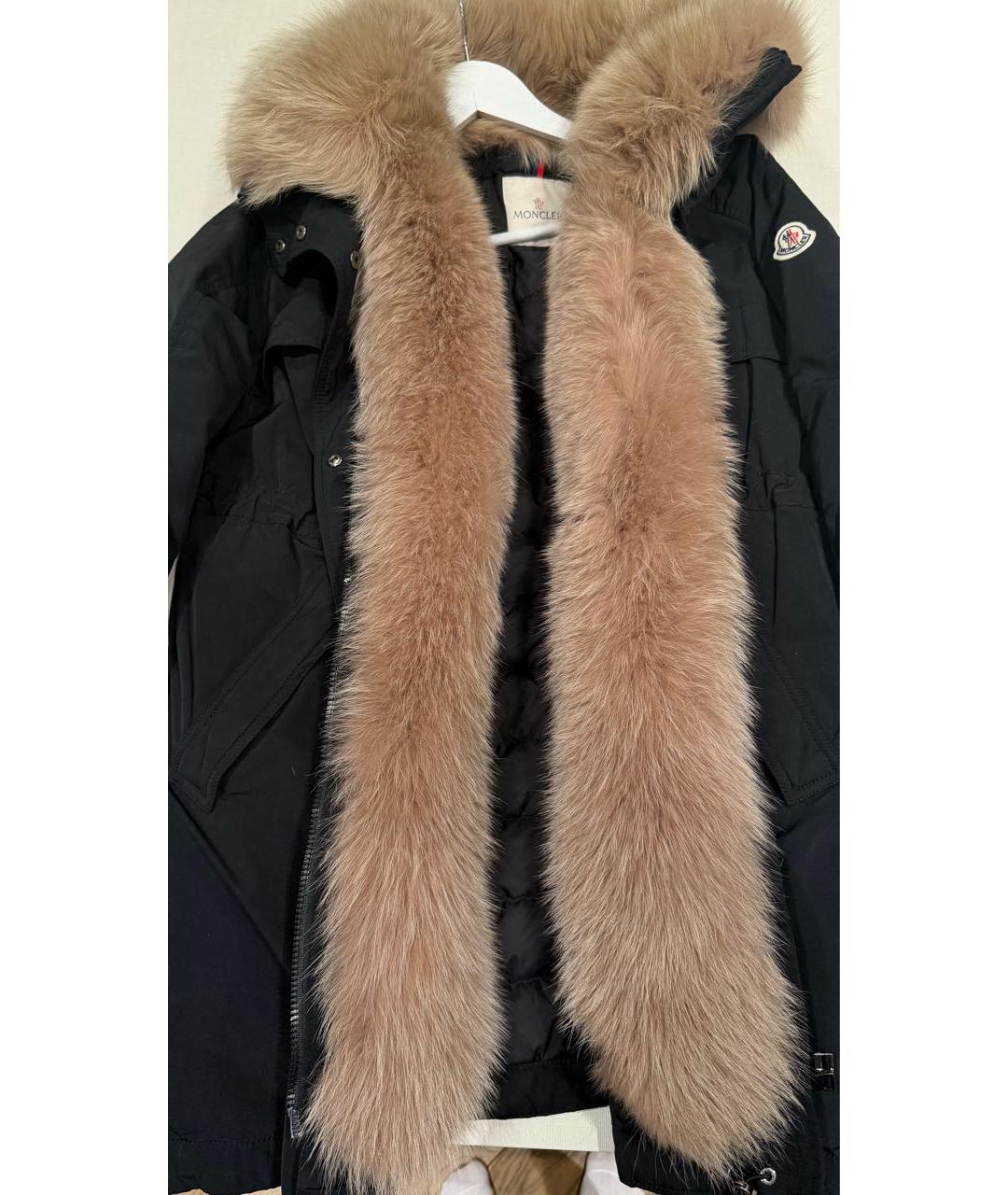 MONCLER Черная меховая парка, фото 2