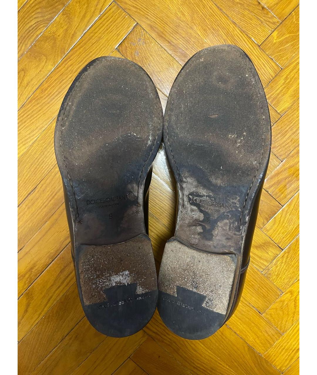 DOLCE&GABBANA Коричневые кожаные туфли, фото 6