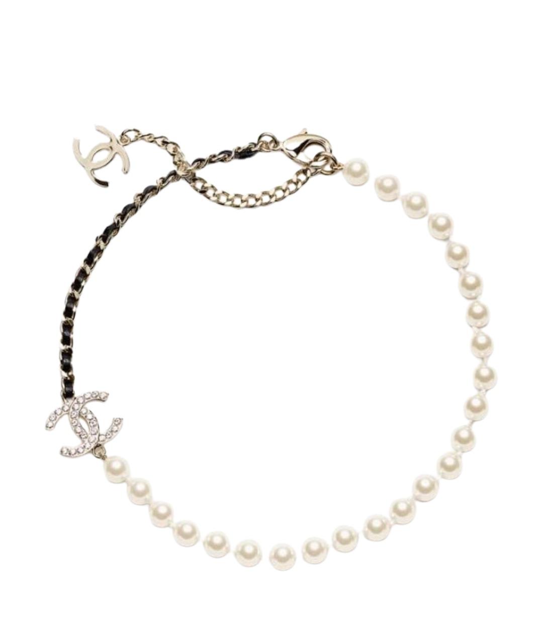 CHANEL Белый металлический чокер, фото 1