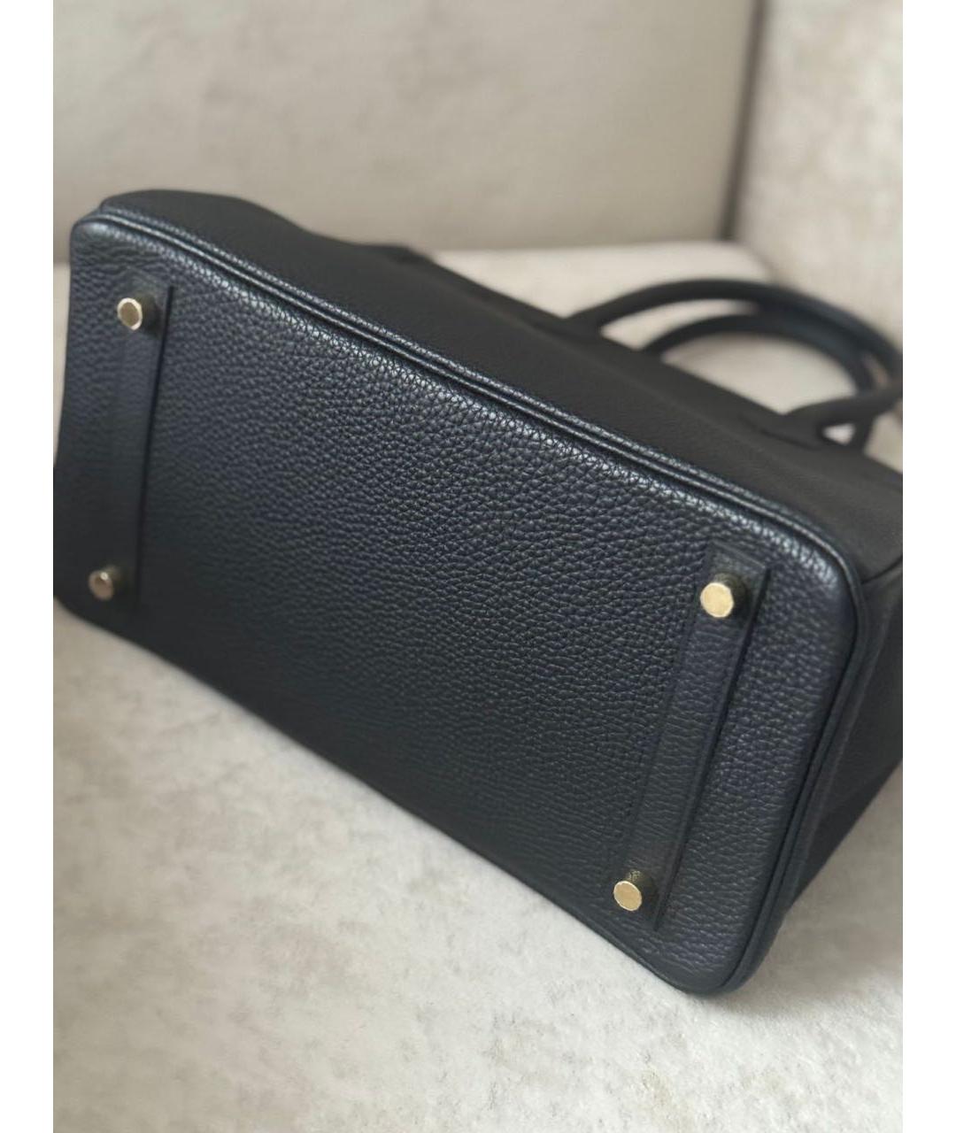 HERMES Черная кожаная сумка с короткими ручками, фото 6