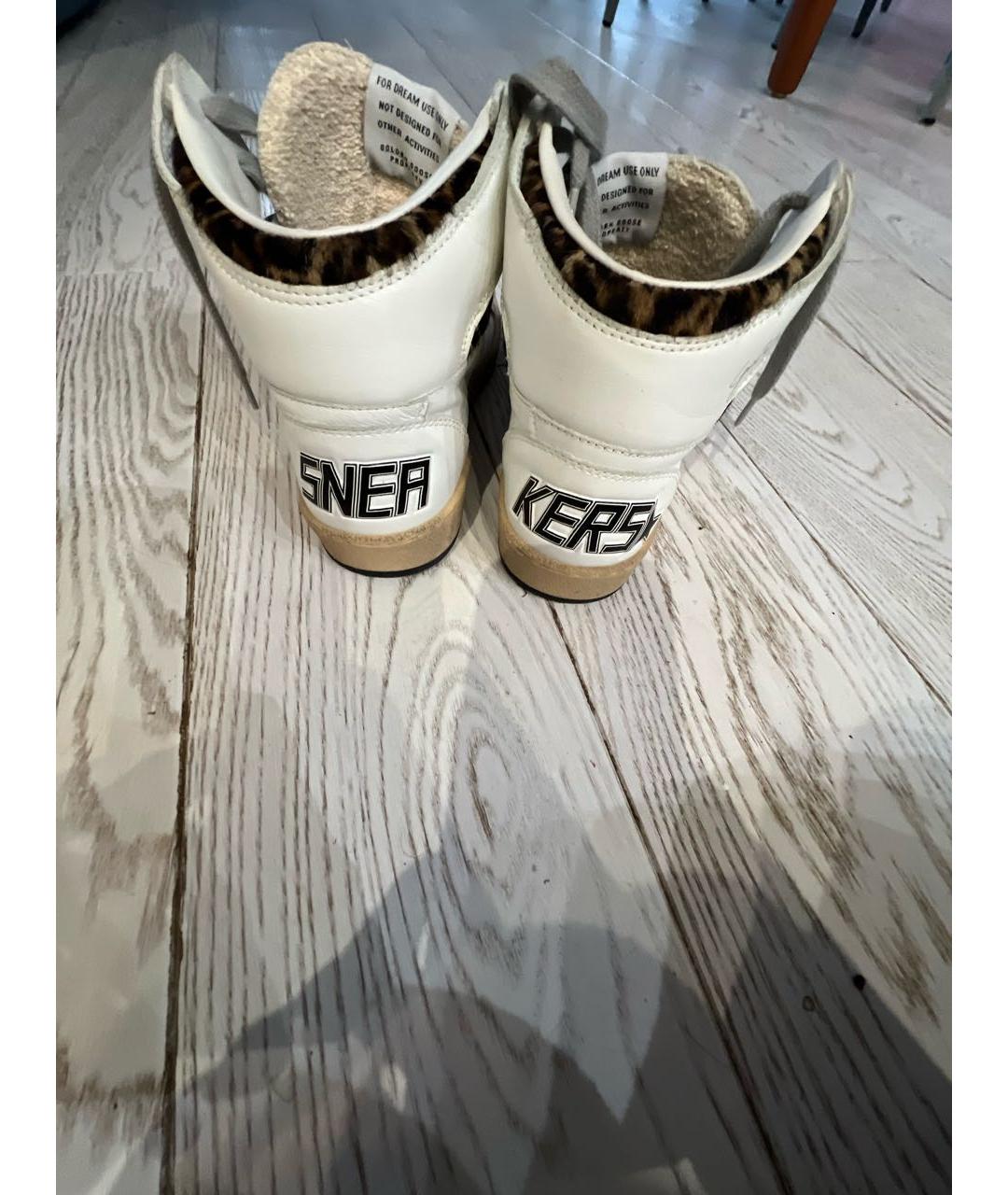 GOLDEN GOOSE DELUXE BRAND Белые кожаные кроссовки, фото 4