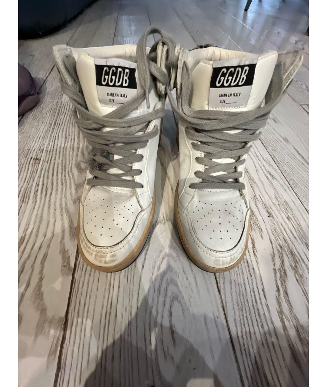 GOLDEN GOOSE DELUXE BRAND Белые кожаные кроссовки, фото 2