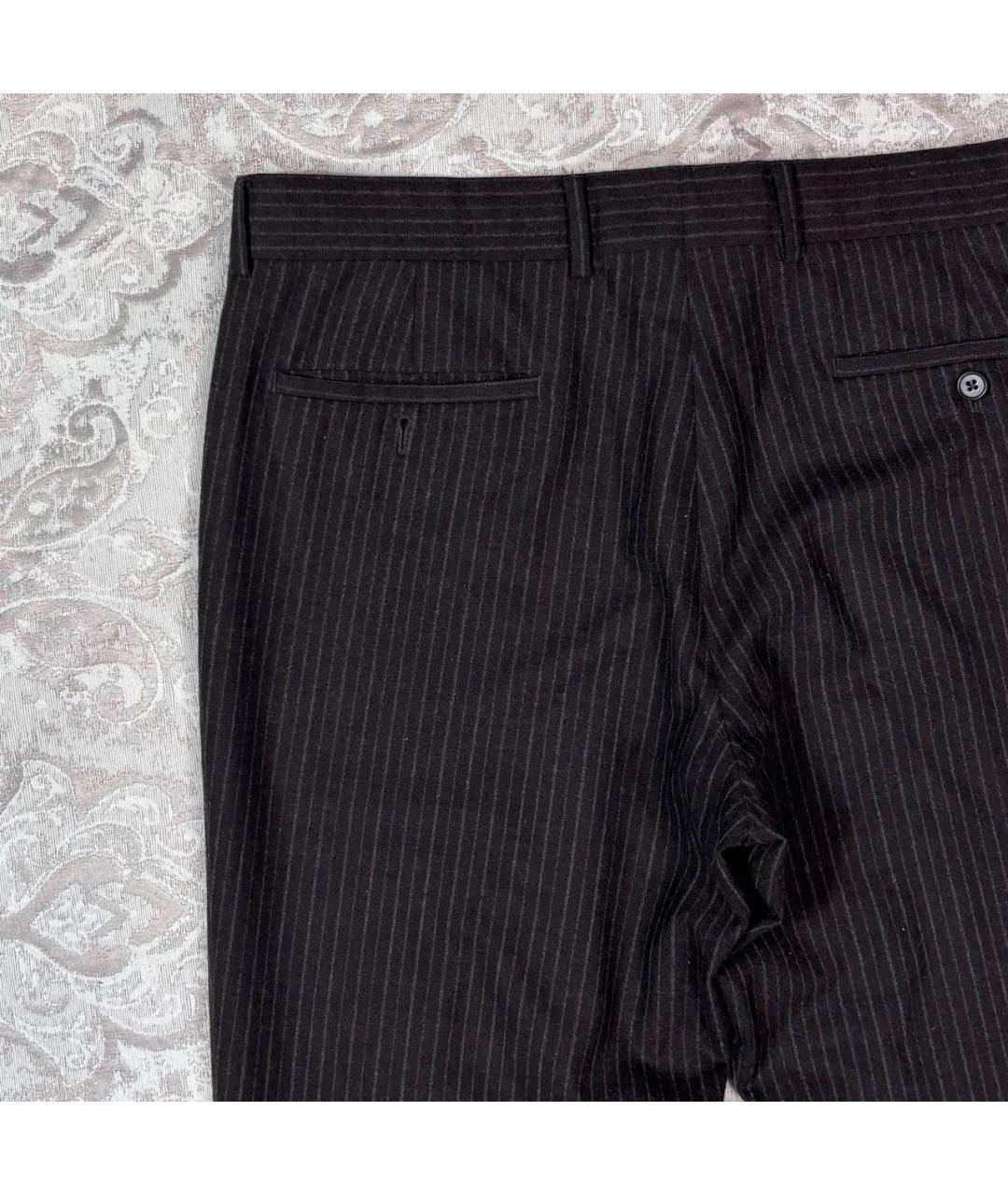 HERMES Коричневые шерстяные классические брюки, фото 4