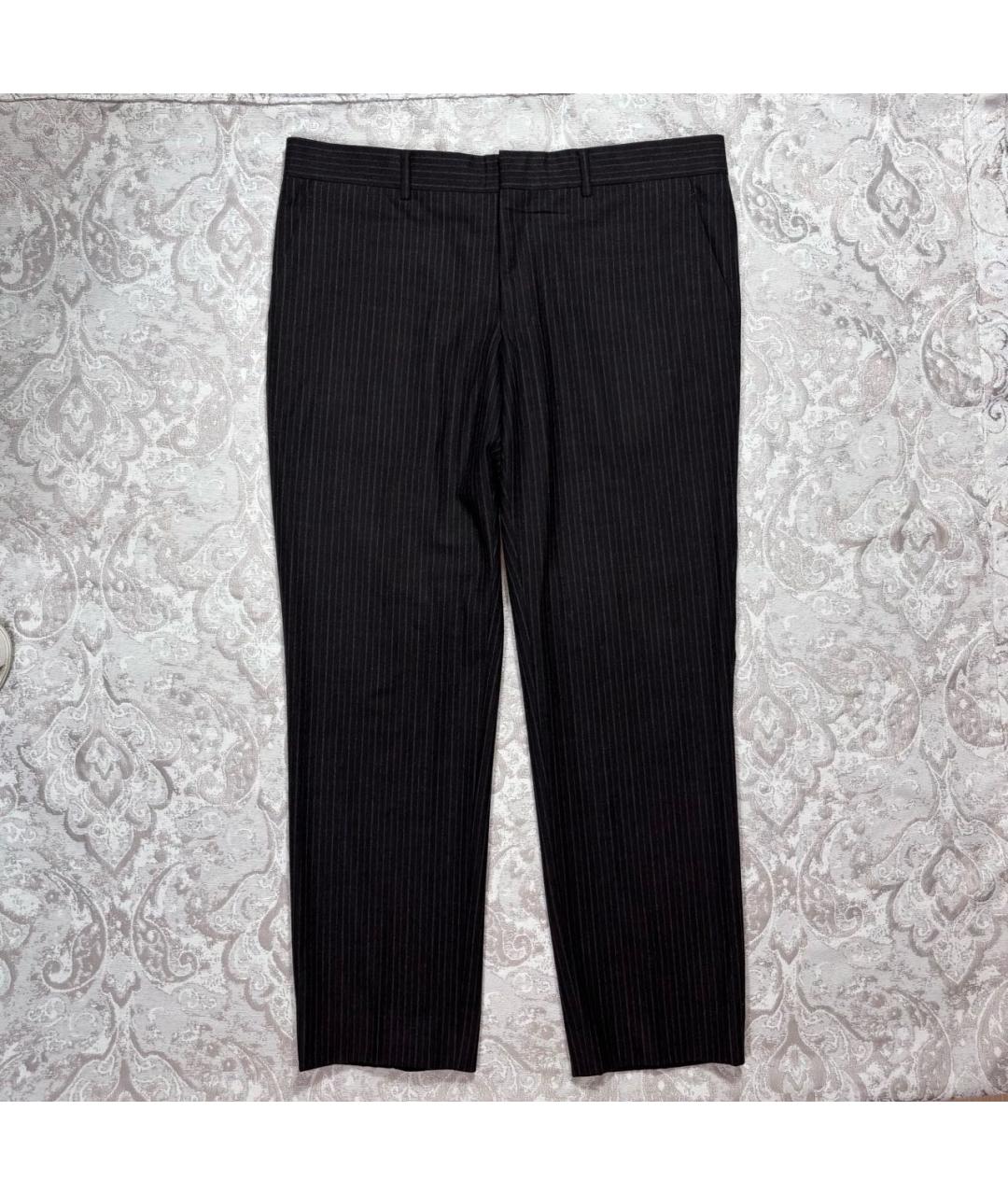 HERMES Коричневые шерстяные классические брюки, фото 7