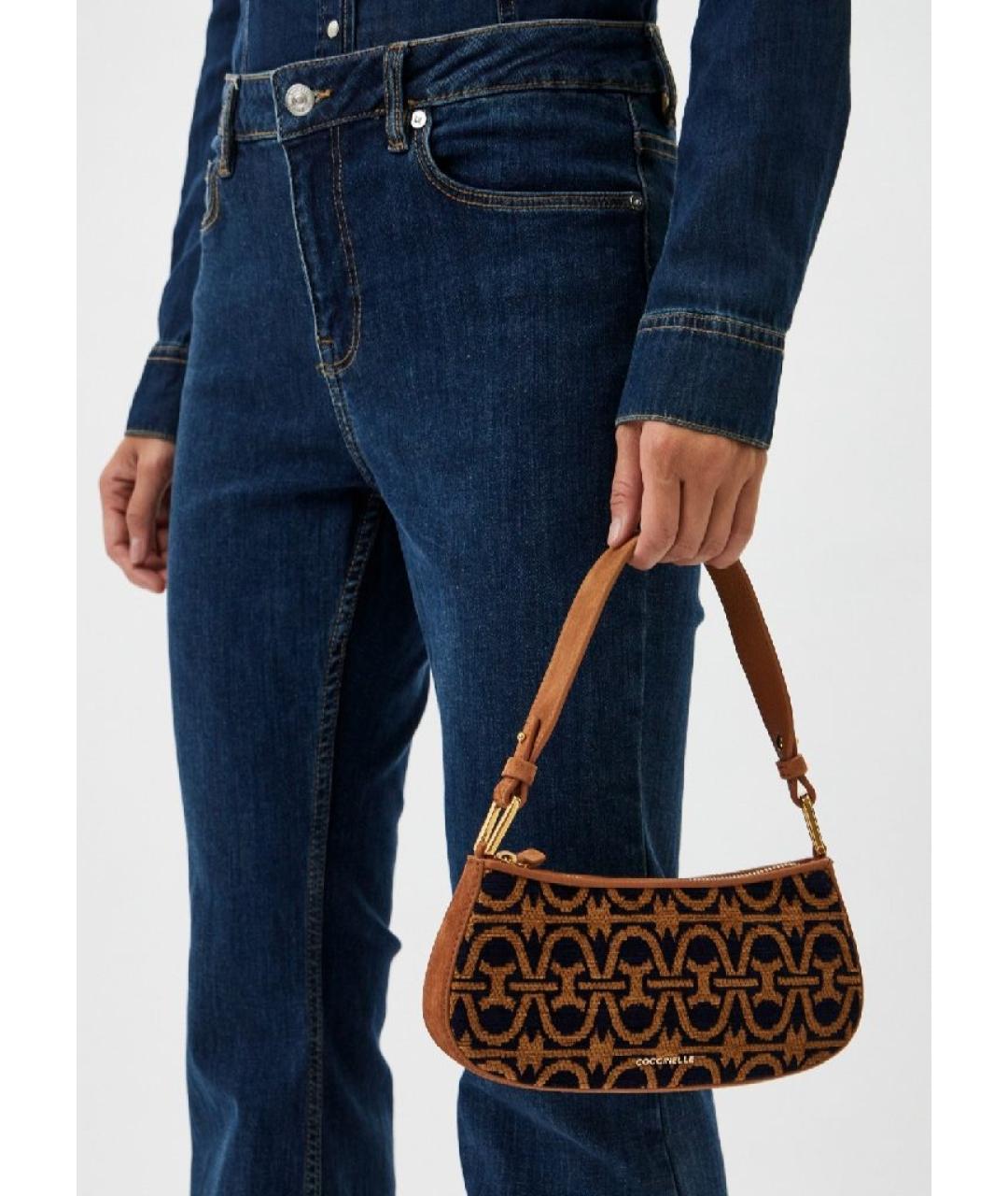 COCCINELLE Коричневая кожаная сумка через плечо, фото 4