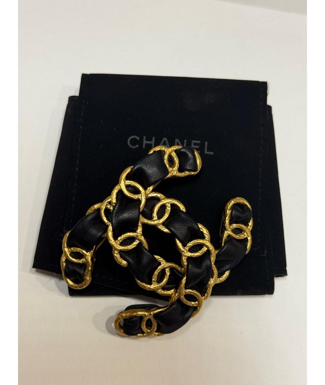CHANEL Черная металлическая булавка / брошь, фото 2