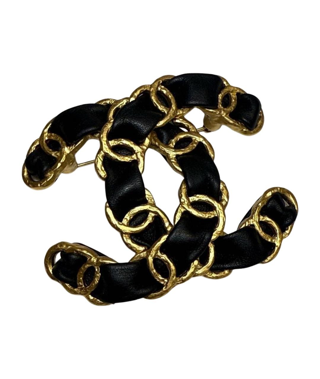 CHANEL Черная металлическая булавка / брошь, фото 1