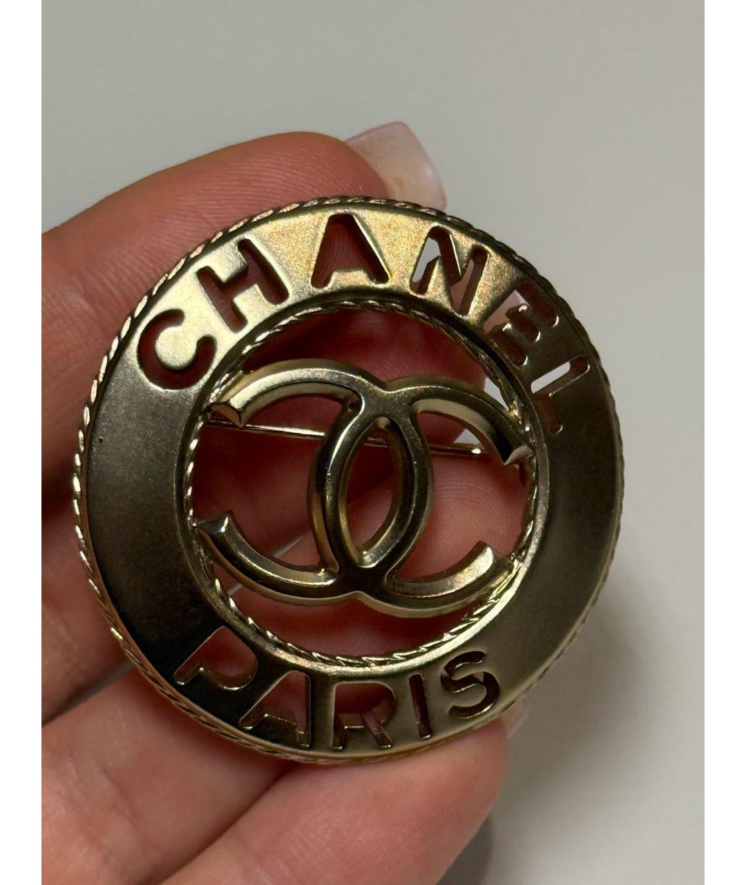 CHANEL Золотая металлическая булавка / брошь, фото 4