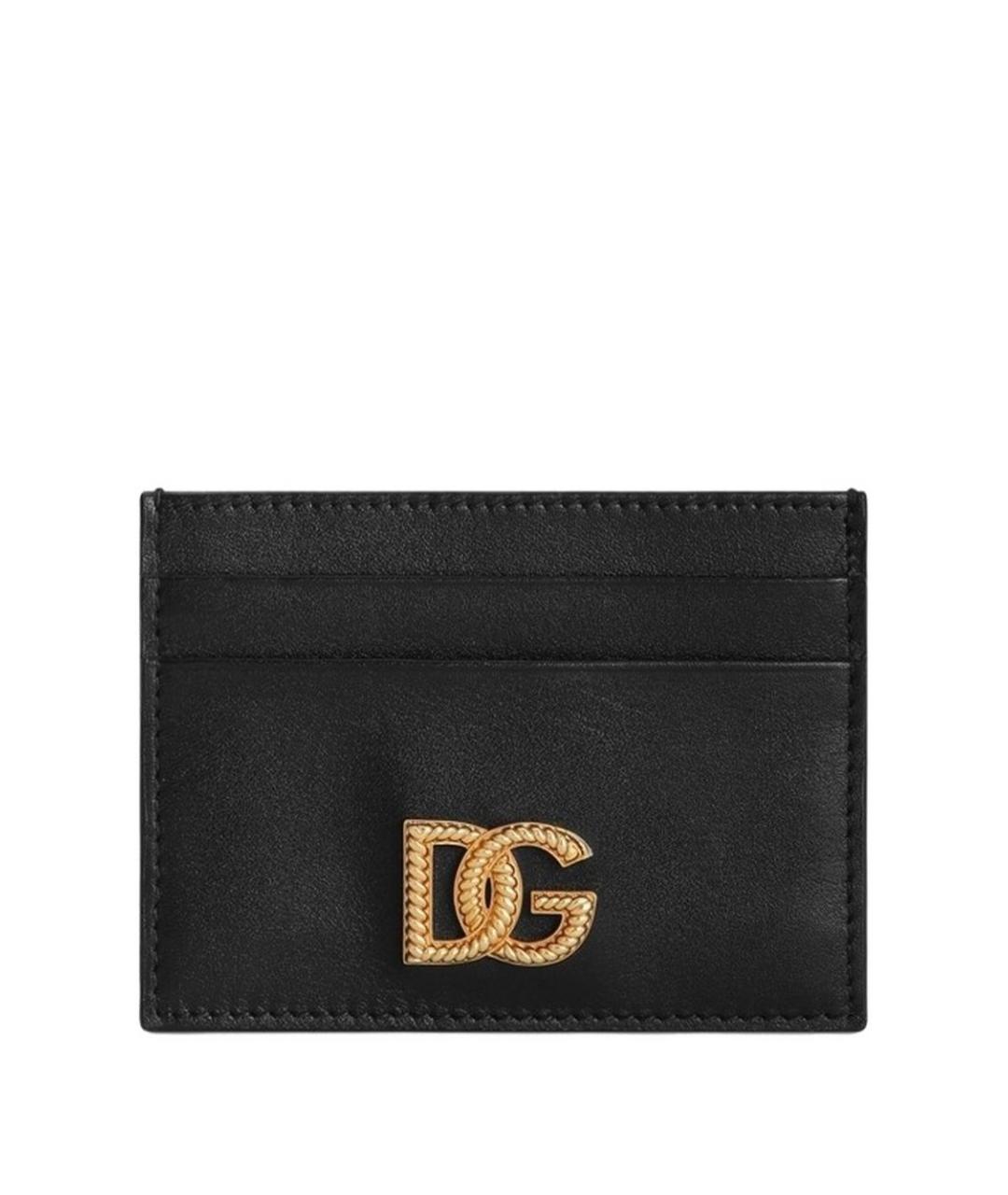 DOLCE&GABBANA Черный кожаный кардхолдер, фото 1