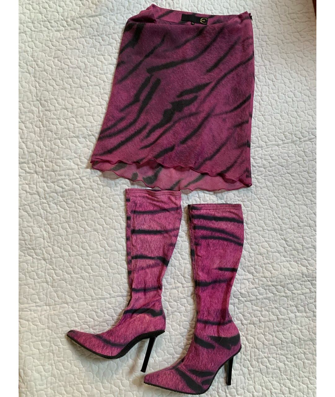 JUST CAVALLI Розовые текстильные сапоги, фото 3