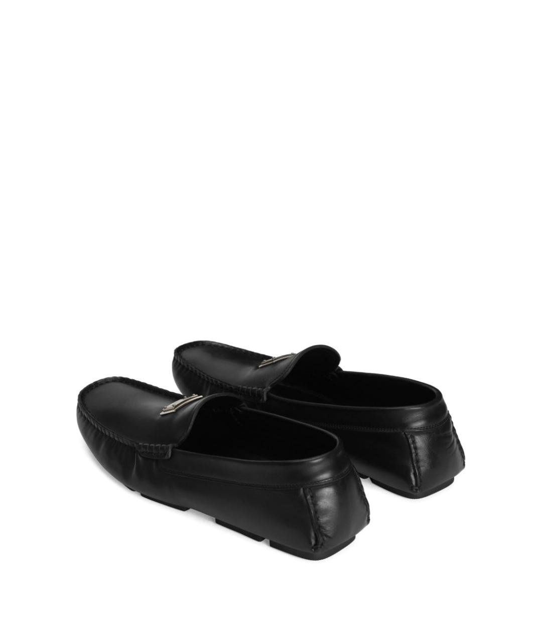 DOLCE&GABBANA Черные кожаные мокасины, фото 3