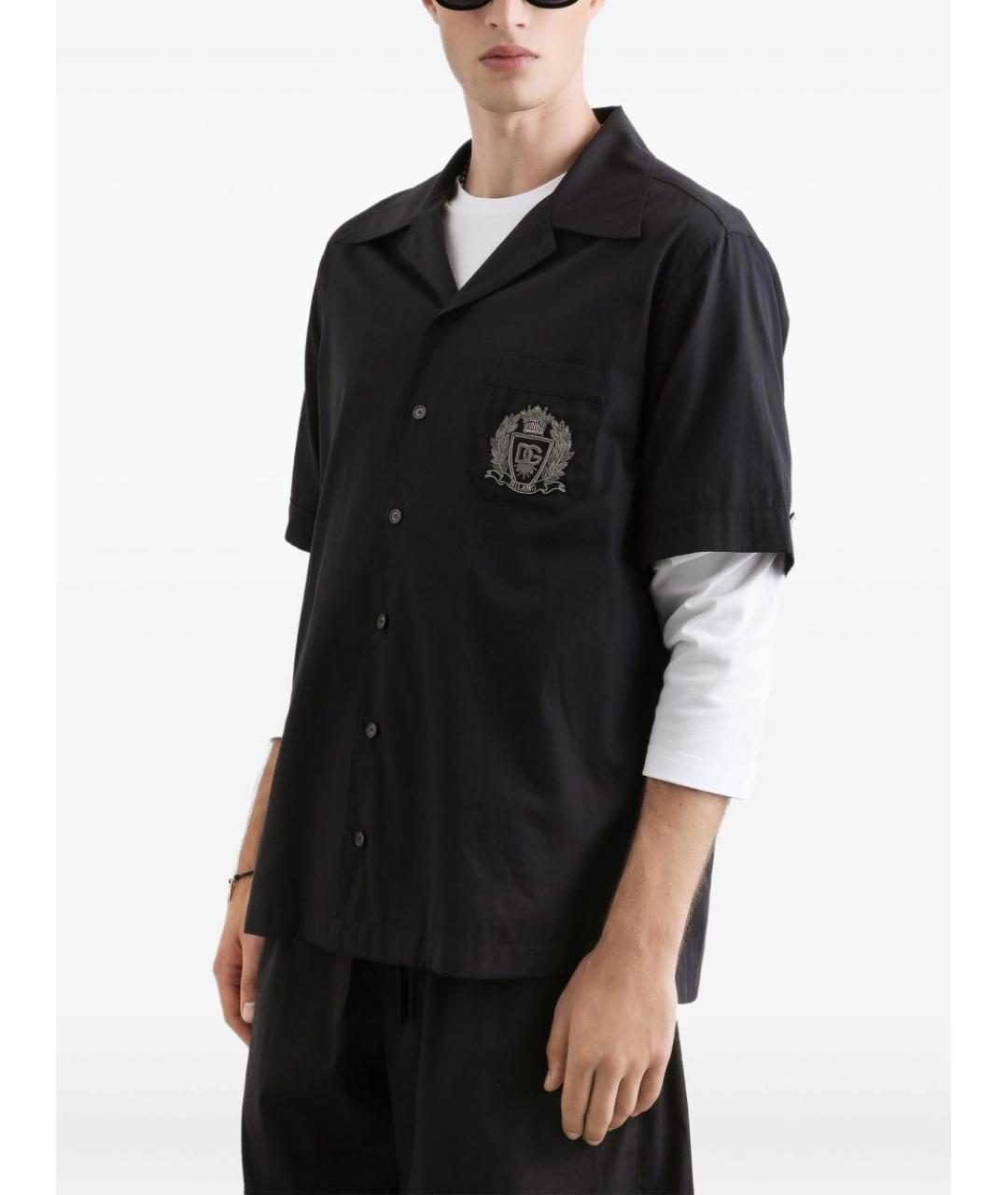 DOLCE&GABBANA Черная хлопковая кэжуал рубашка, фото 4