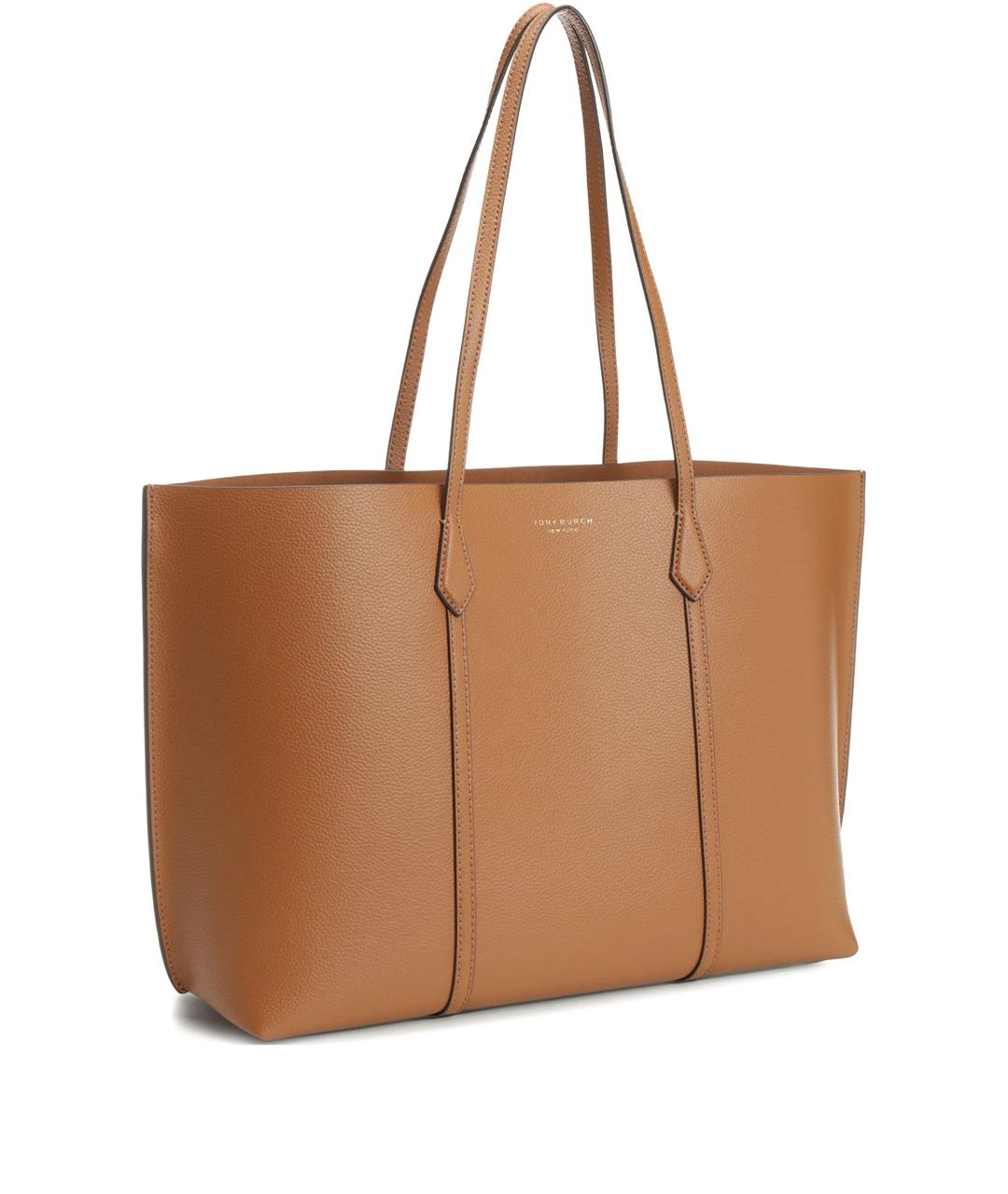 TORY BURCH Коричневая кожаная сумка тоут, фото 3