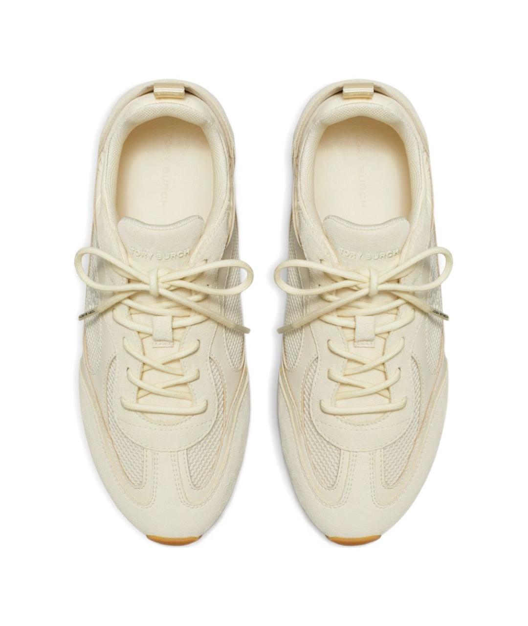 TORY BURCH Бежевые текстильные кроссовки, фото 3