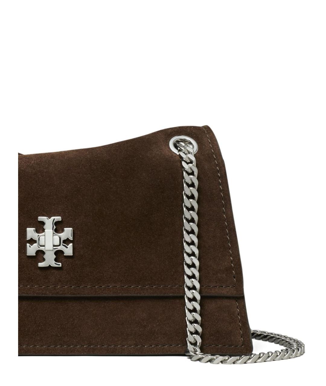 TORY BURCH Коричневая замшевая сумка через плечо, фото 4