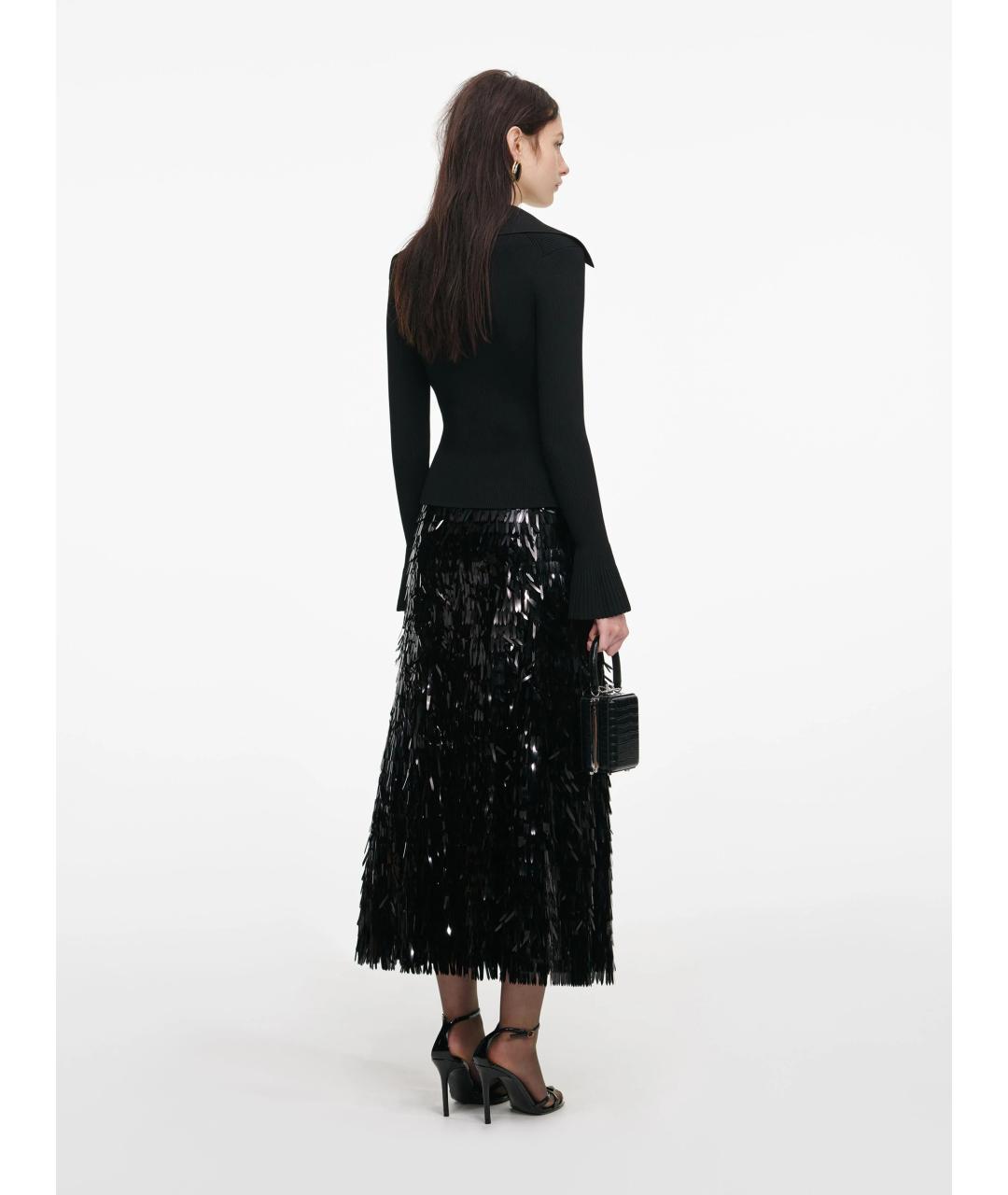 SELF-PORTRAIT Черная вискозная блузы, фото 4