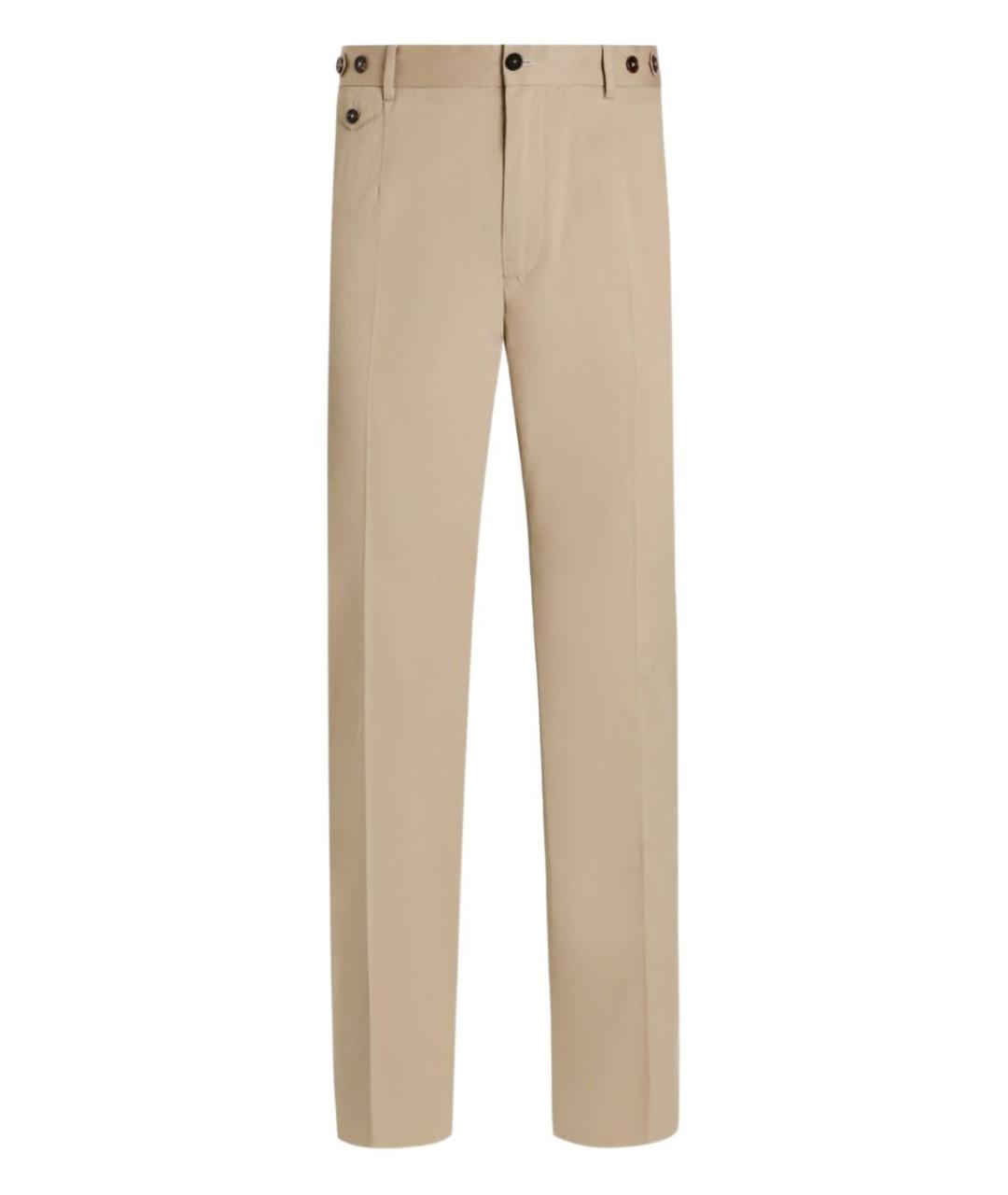DOLCE&GABBANA Бежевые хлопковые повседневные брюки, фото 1