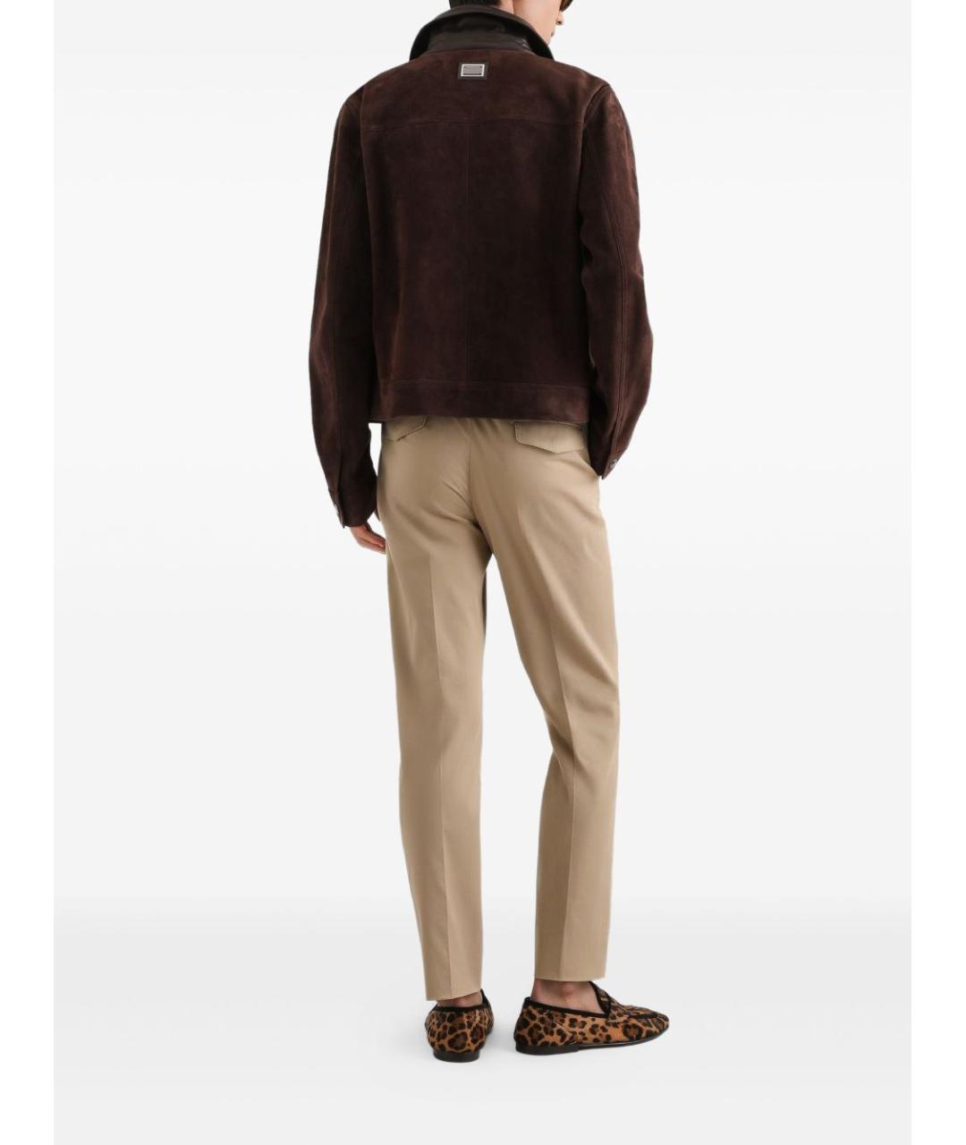 DOLCE&GABBANA Бежевые хлопковые повседневные брюки, фото 3