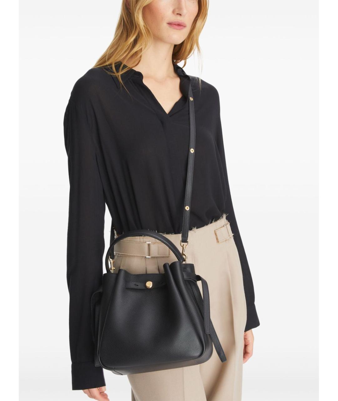 TORY BURCH Черная кожаная сумка через плечо, фото 3