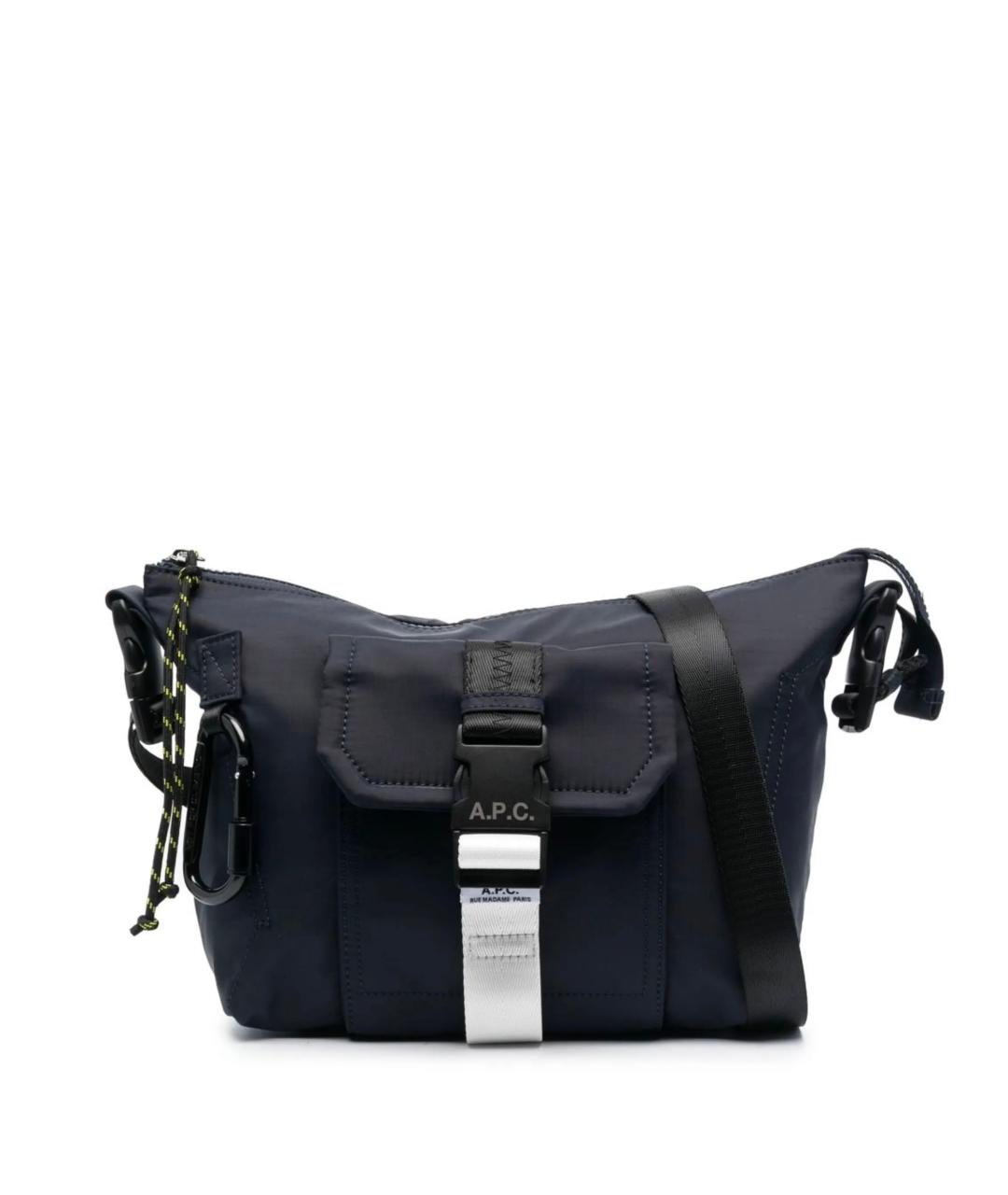 A.P.C. Синяя тканевая сумка на плечо, фото 1