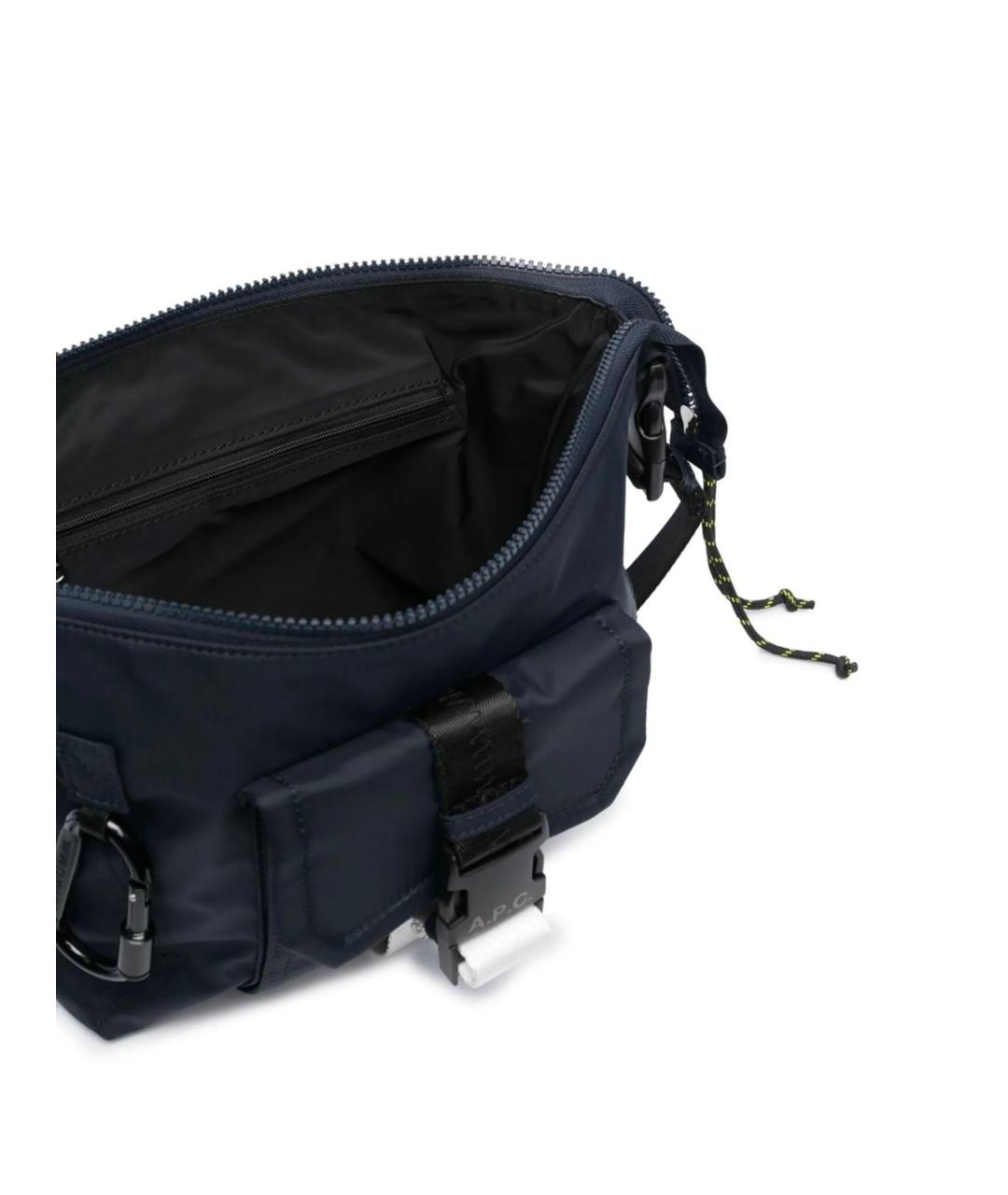 A.P.C. Синяя тканевая сумка на плечо, фото 5