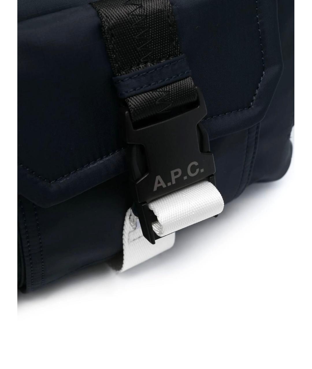 A.P.C. Синяя тканевая сумка на плечо, фото 4