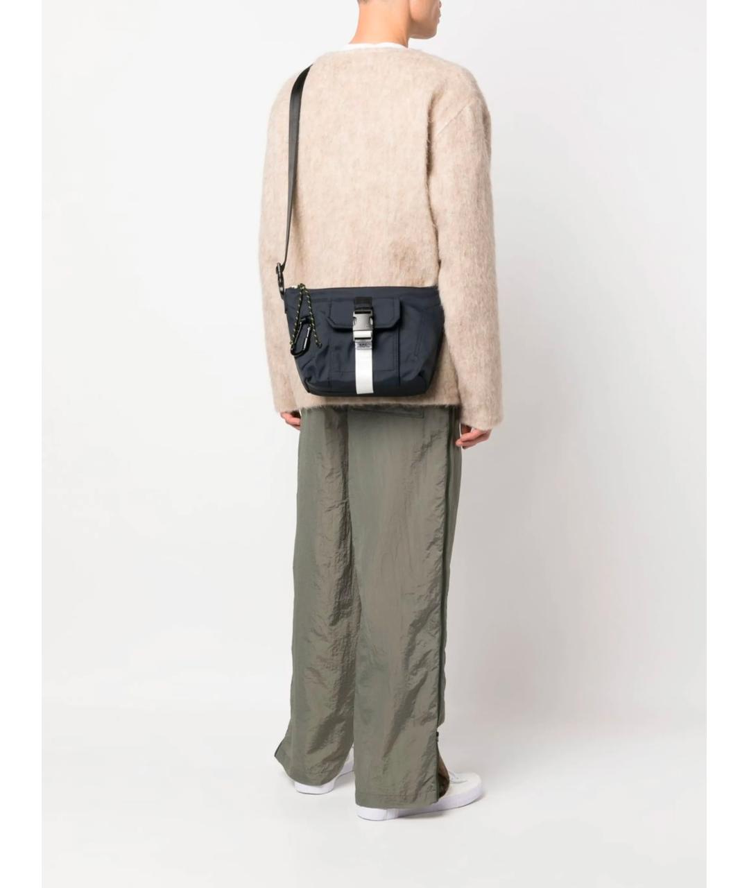 A.P.C. Синяя тканевая сумка на плечо, фото 2