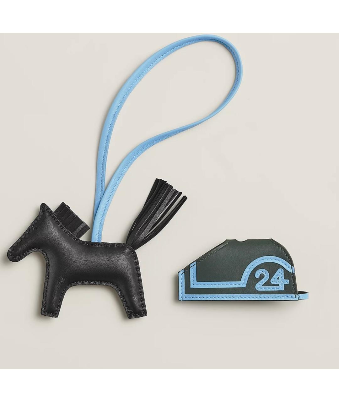 HERMES Черный брелок, фото 2