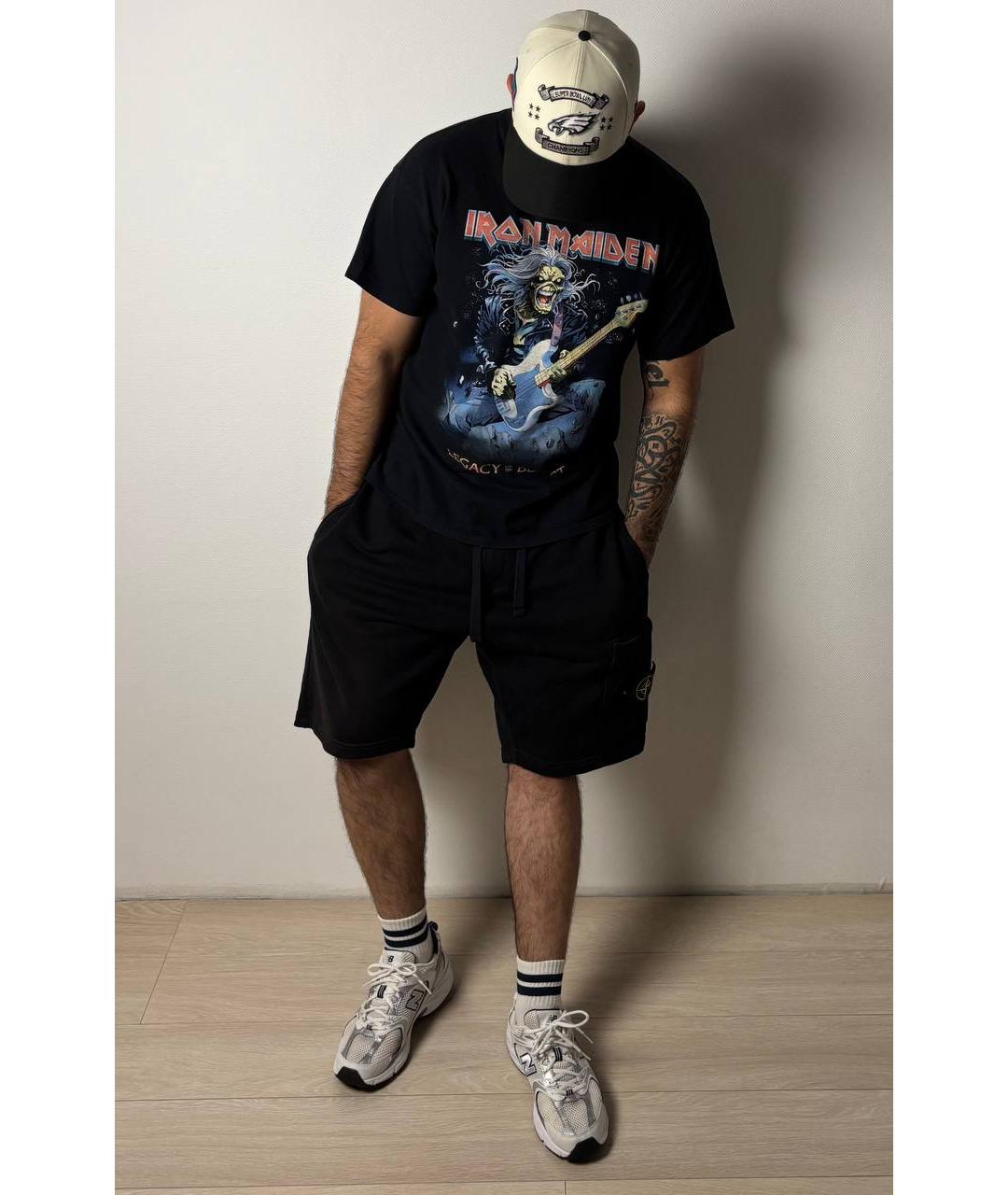 STONE ISLAND Черные хлопковые шорты, фото 6