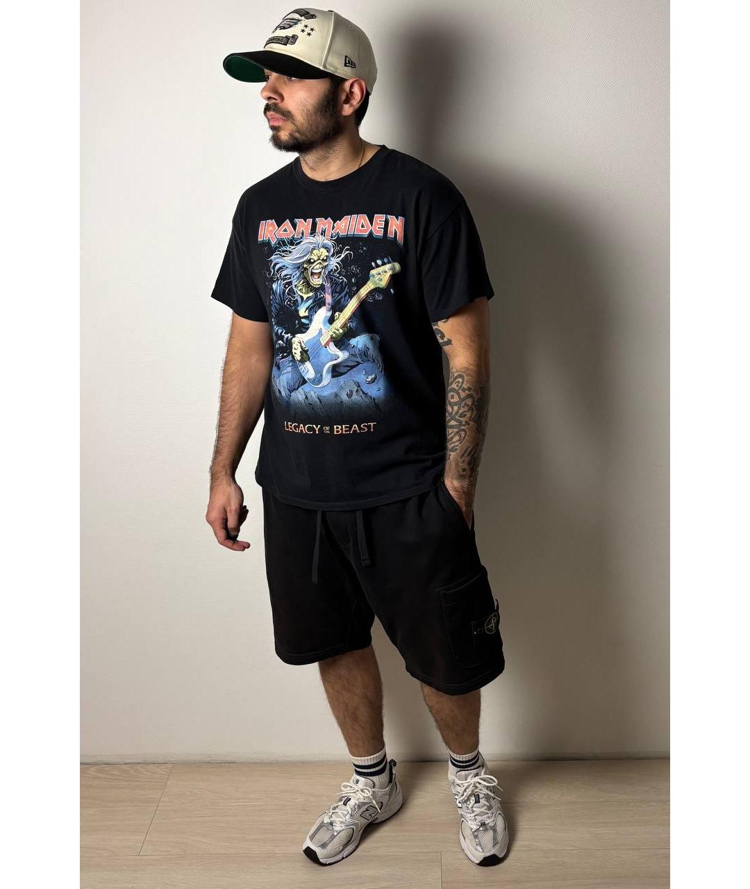 STONE ISLAND Черные хлопковые шорты, фото 5