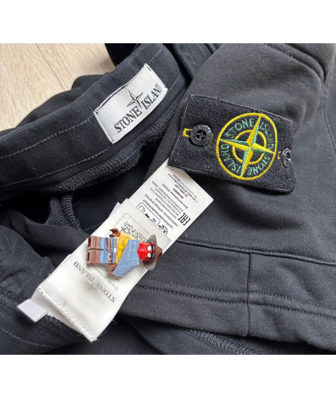 STONE ISLAND Черные хлопковые шорты, фото 8