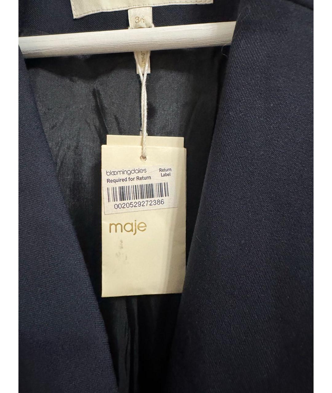 MAJE Темно-синий полиэстеровый жакет/пиджак, фото 7