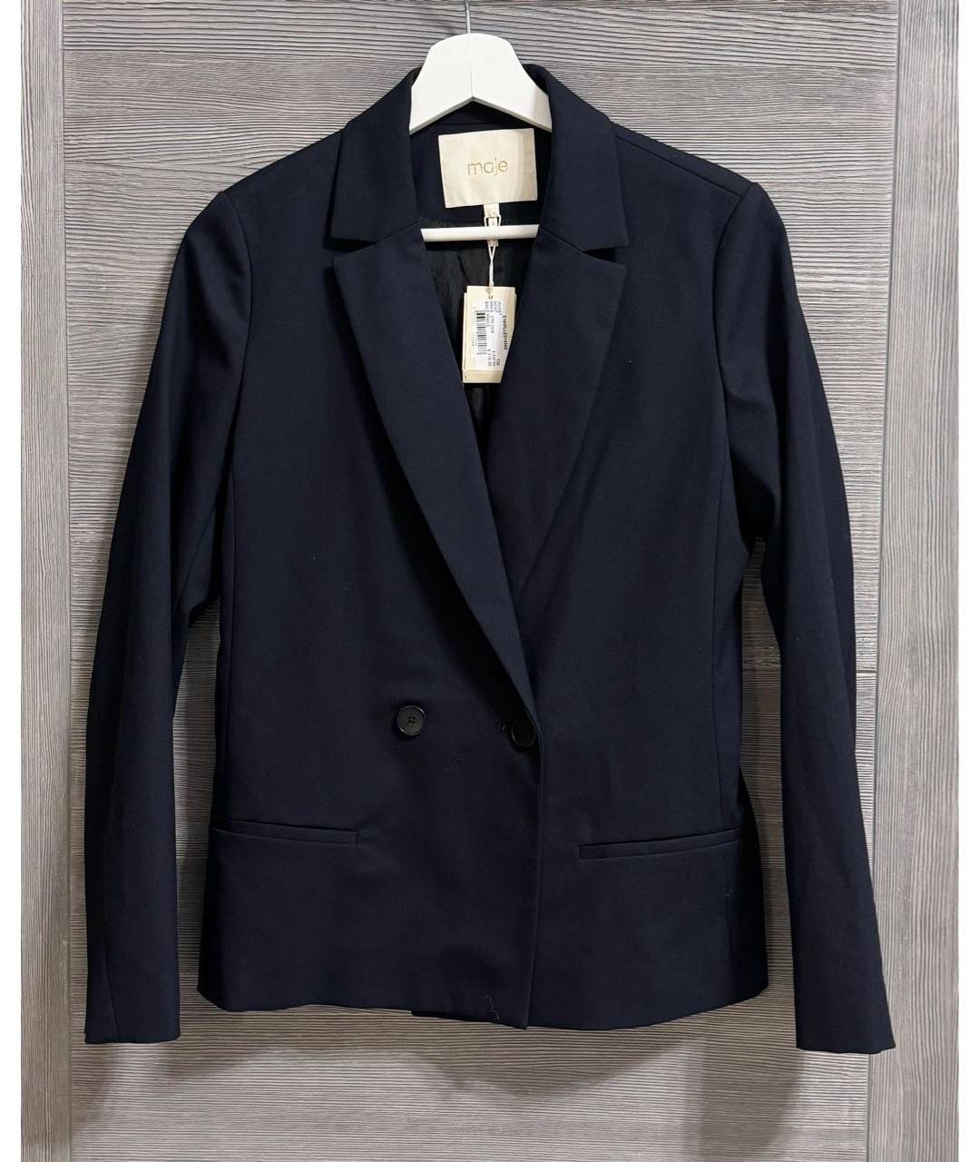 MAJE Темно-синий полиэстеровый жакет/пиджак, фото 9