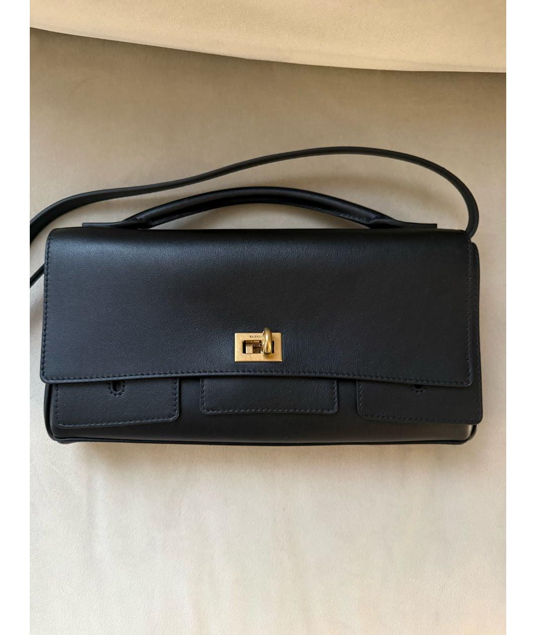 BALENCIAGA Черная кожаная сумка через плечо, фото 5