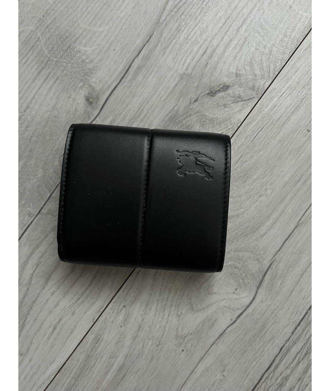 BURBERRY Черный кожаный кошелек, фото 2