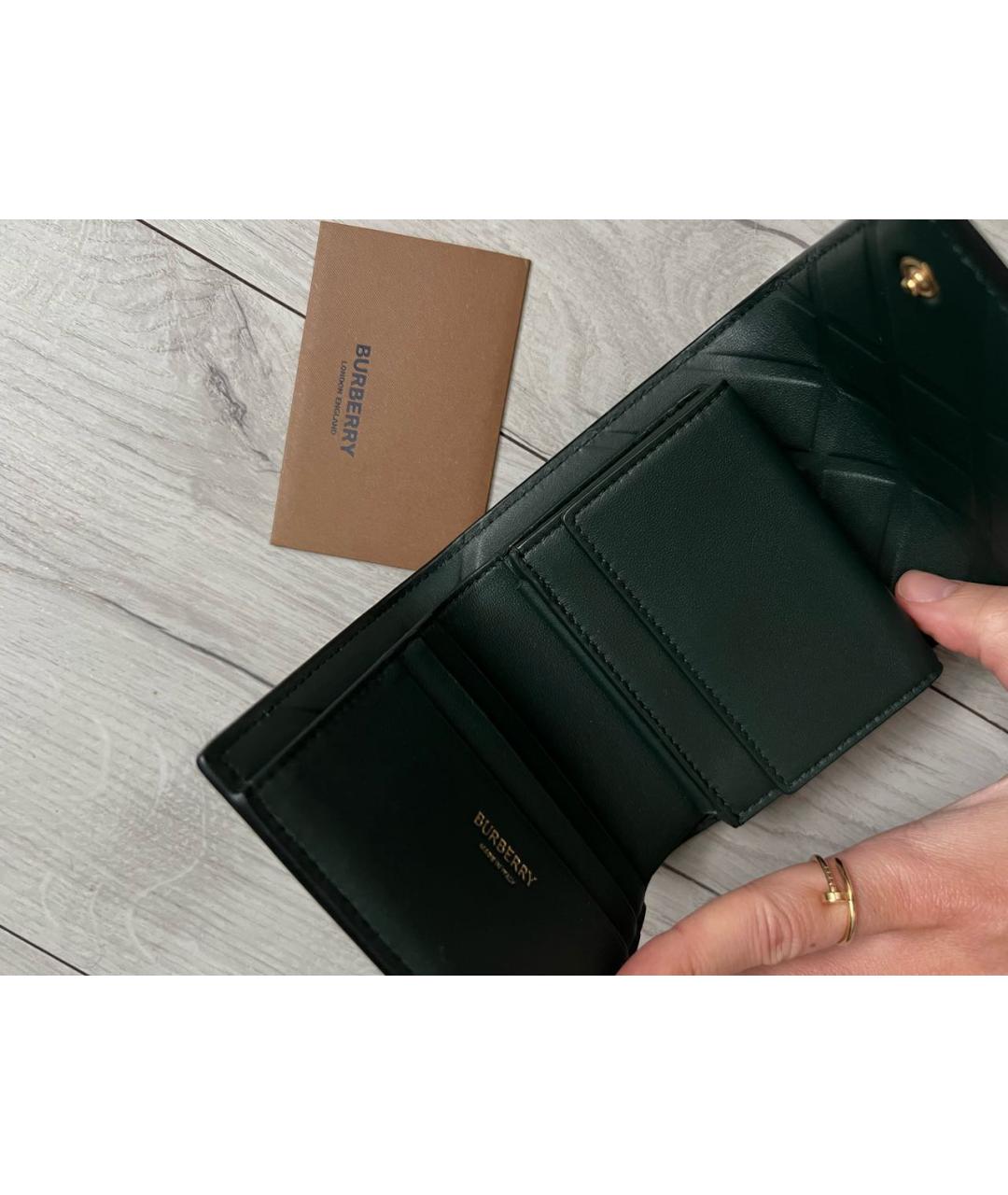 BURBERRY Черный кожаный кошелек, фото 5