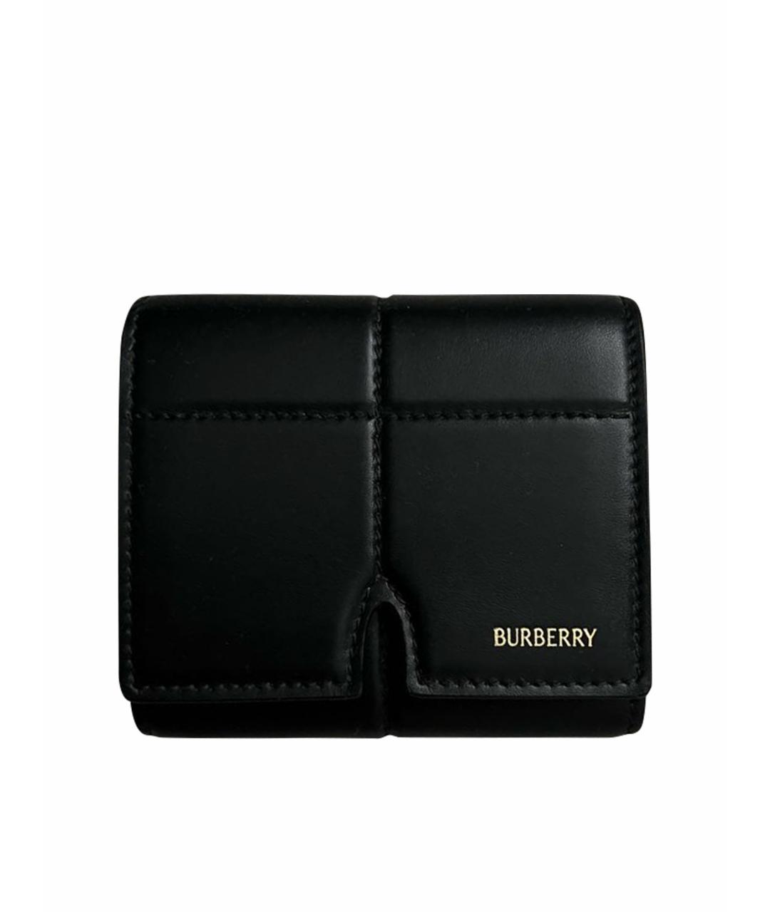 BURBERRY Черный кожаный кошелек, фото 1
