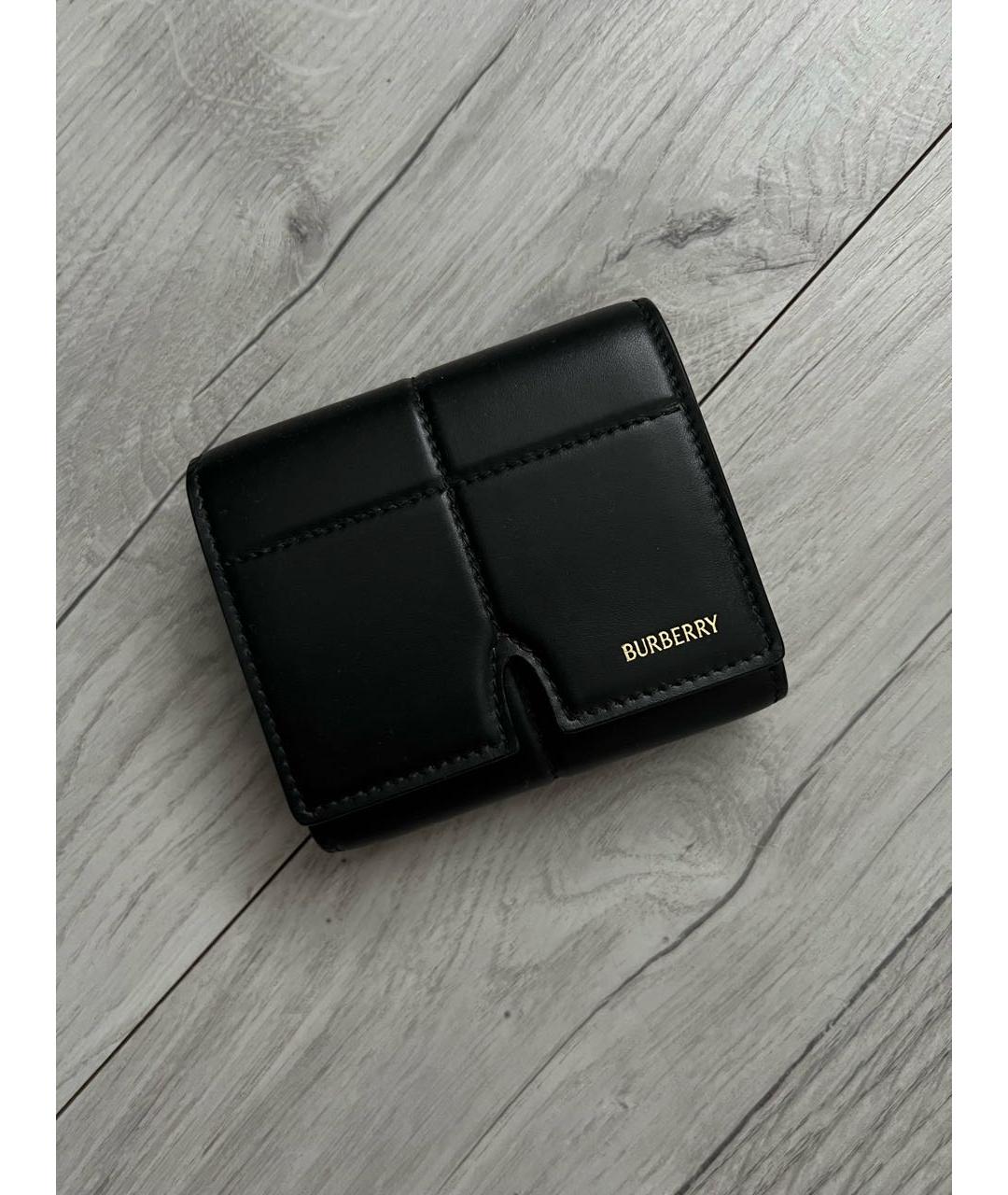 BURBERRY Черный кожаный кошелек, фото 7
