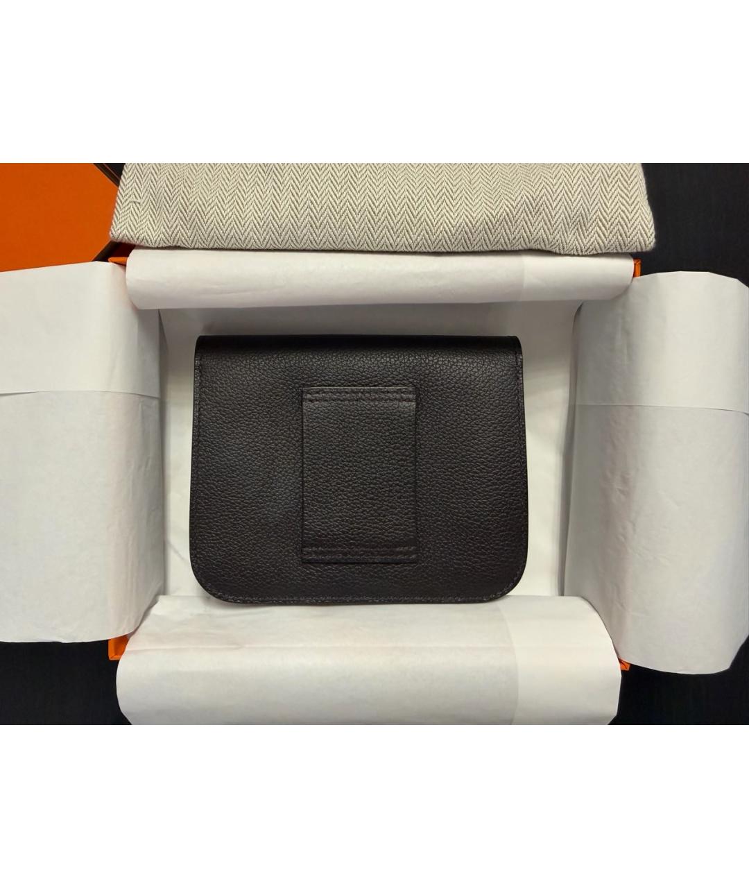 HERMES Черный кожаный кошелек, фото 2