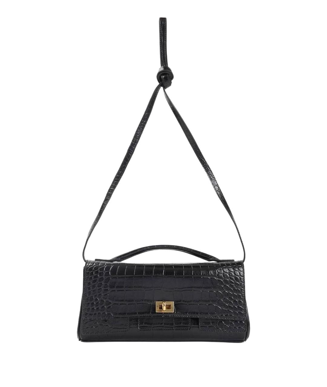 BALENCIAGA Черная кожаная сумка через плечо, фото 1